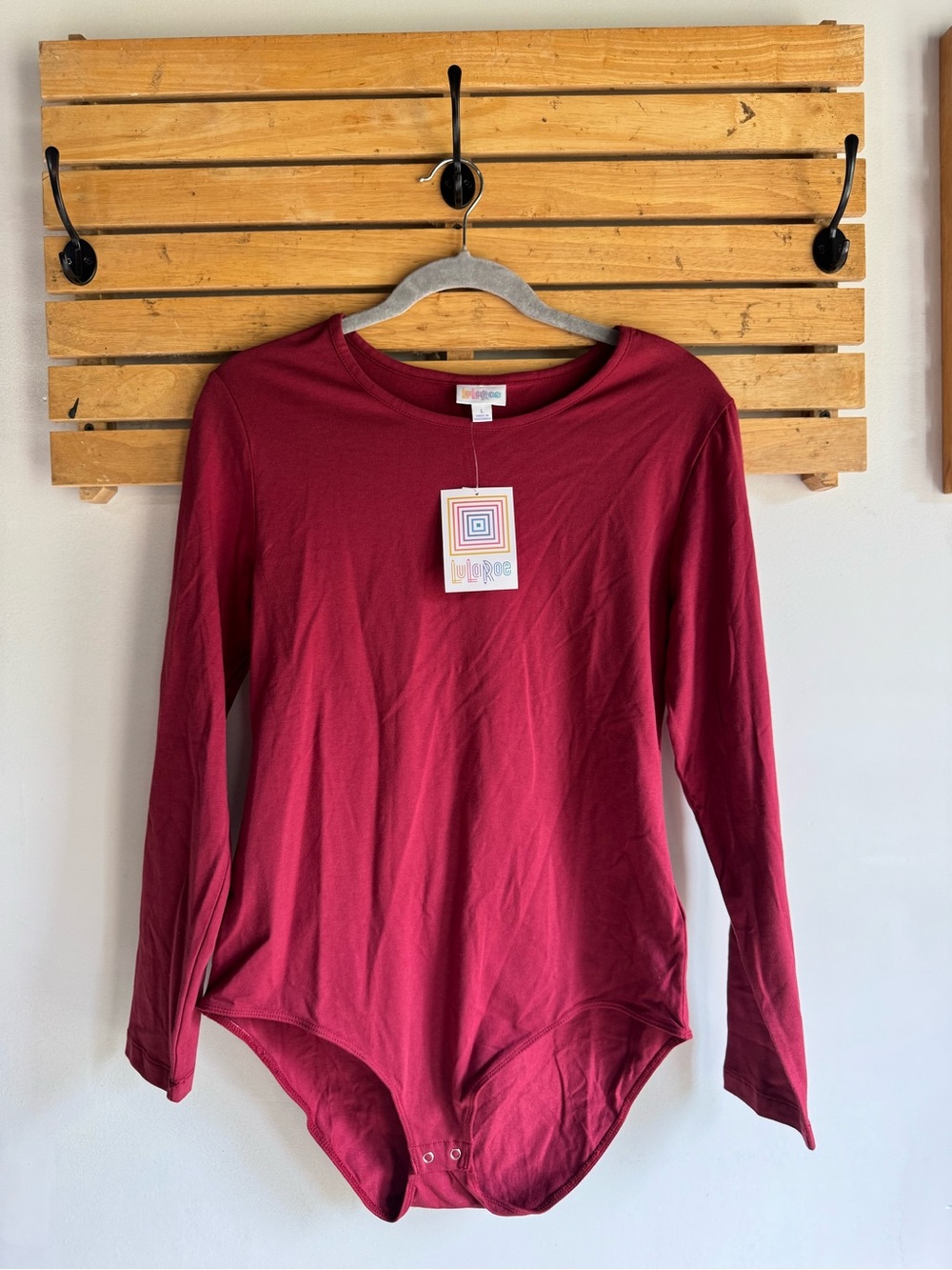 NWT LuLaRoe Women's Long-Sleeve Snap Nova Bodysuit in Wine